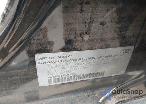 2015 Audi A4 2.0T Premium из США, поврежденный, VIN WAUFFAFL8FN002832